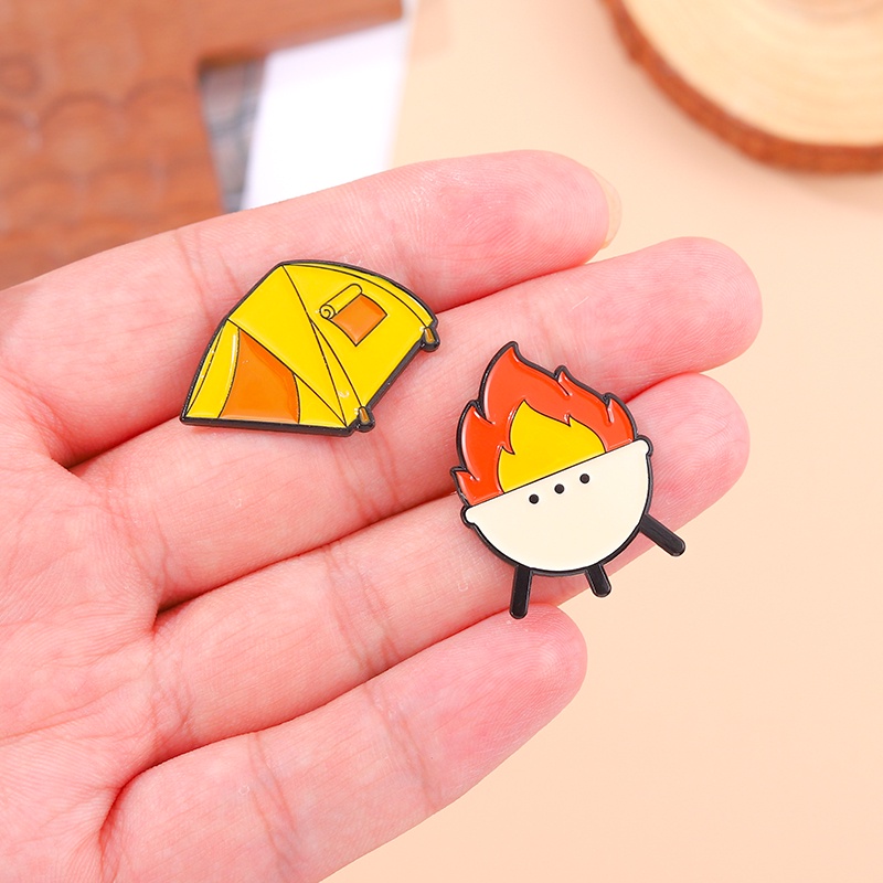 Ghim Cài Áo Họa Tiết Hoạt Hình 6 Kiểu Dành Cho Bạn Bè / Cắm Trại