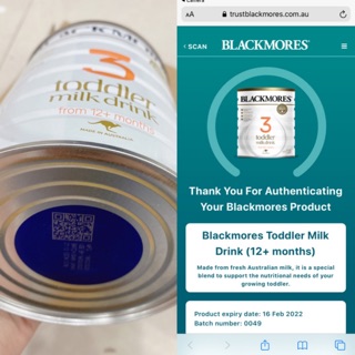Sữa Bột BLACKMORE Úc Đủ Số Lon 900g. Date 2024