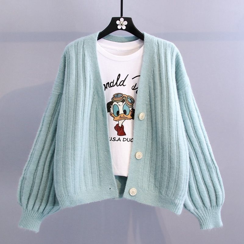 Áo khoác cardigan dáng rộng thiết kế mới thời trang mùa thu dành cho nữ 2021