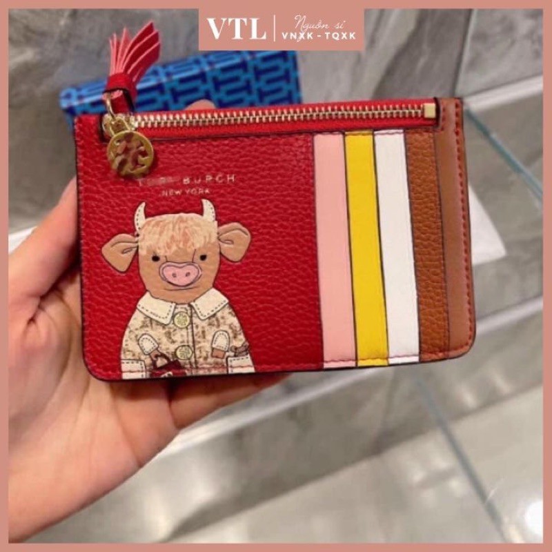 CARD HOLDER ĐỰNG THẺ HÌNH TRÂU TORY MÀU ĐỎ