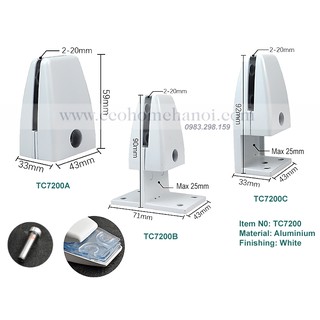 Kẹp vách ngăn bàn bằng nhôm TC7002