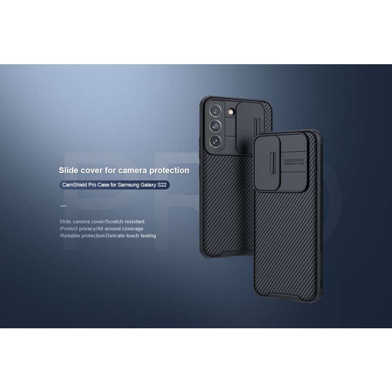 Ốp lưng Nillkin Samsung S22 Plus, S22 Ultra bảo vệ camera Nillkin CamShield Pro nắp trượt che camera