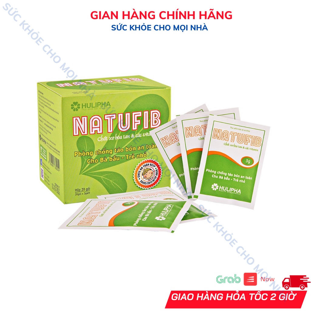 Natufib Cốm Chống táo bón, bổ sung chất xơ cho bà bầu và trẻ nhỏ (Hộp 20 gói)