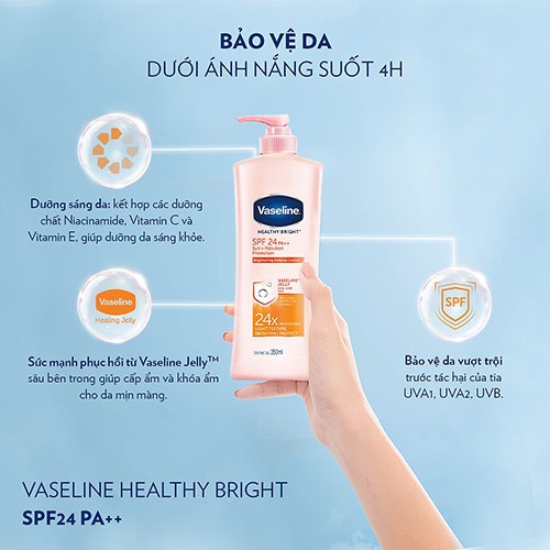 Kem Dưỡng Thể Dưỡng Ẩm và Dưỡng Sáng Vaseline Healthy Bright Lotion 500ml