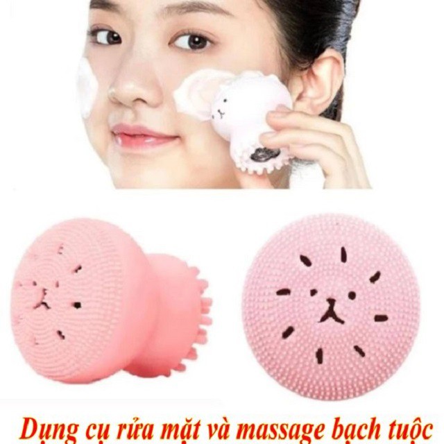 Cọ Miếng rửa mặt  hình bạch tuộc giúp làm sạch da, siêu mềm AmiHouse.99