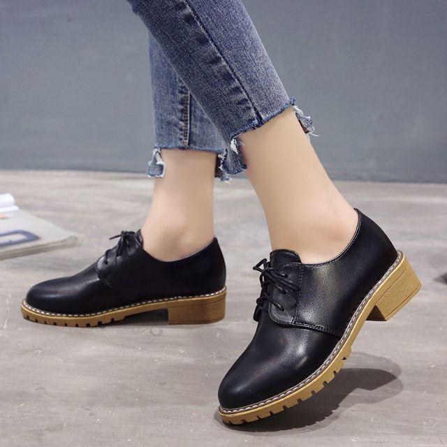 [A25] (sẵn Đen, Trắng size 38) Giày BOOT Oxford NỮ THỜI TRANG