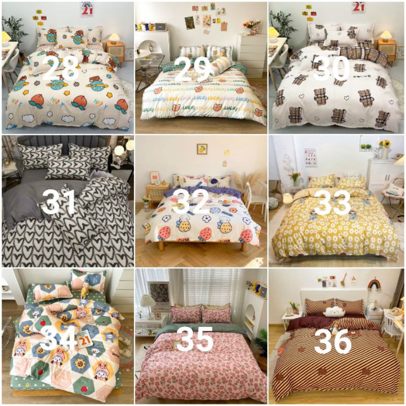 Bộ Sản Phẩm 5 Món Cotton Poly Nhập Khẩu Chăn Phao+Ga+Vỏ Gối, Chăn Theo Bộ Đã Chần Bông Hè Nhiều Mẫu Mới Lựa Chọn