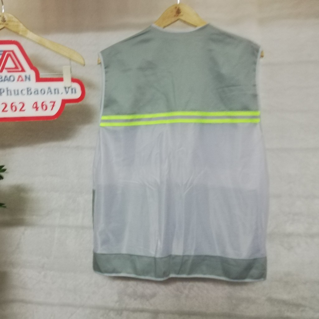 Áo gile nam phản quang đủ màu có 4 túi hộp vải lưới hàng xuất khẩu
