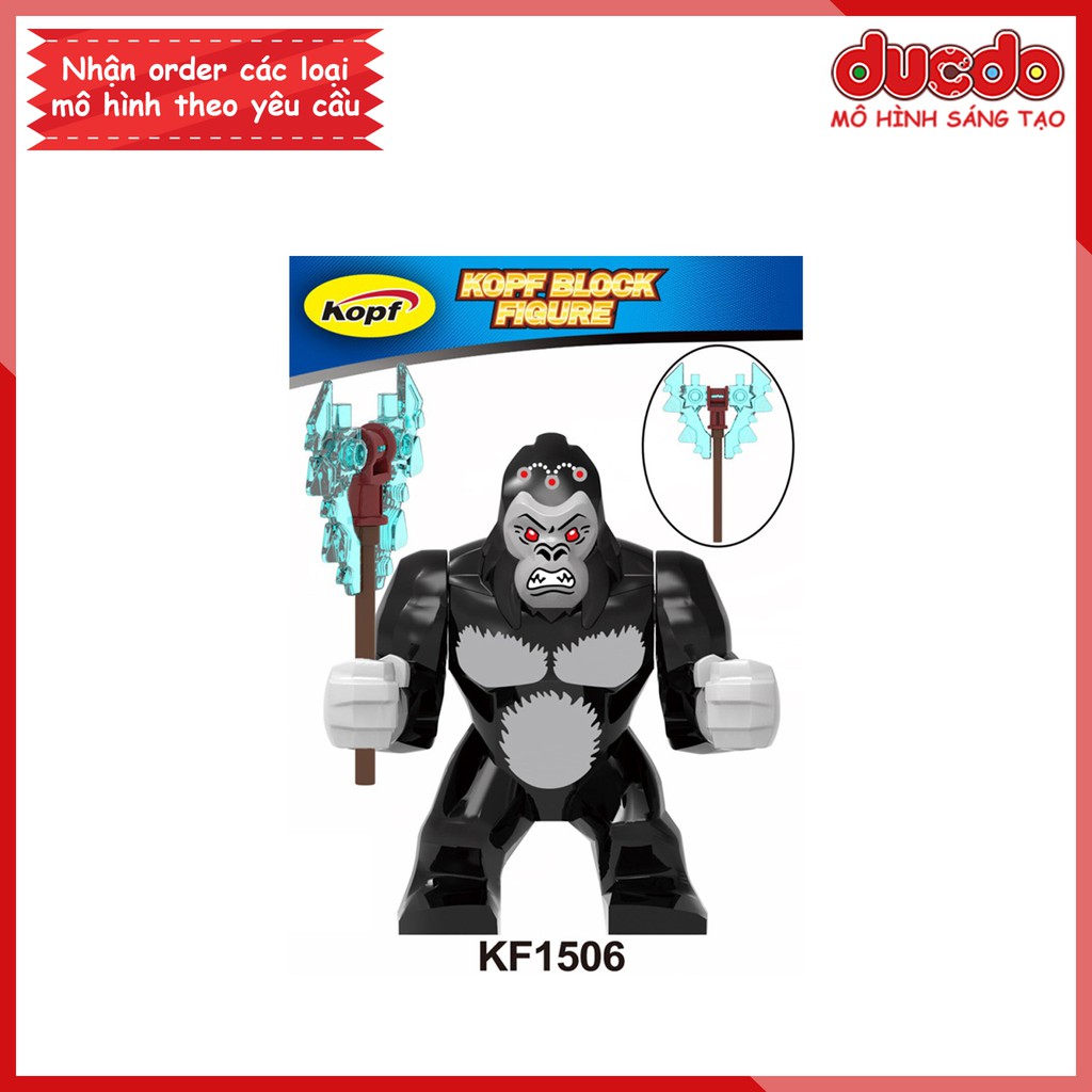 Minifigures khỉ đột KingKong cầm Rìu phóng xạ- Đồ chơi Lắp ghép Xếp hình Mini Mô hình King Kong Godzilla KF1506 - 1507