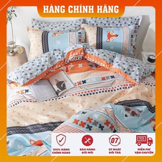 Chăn ga gối cotton poly nhập khẩu mẫu con cáo bộ 4 món Chăn, ga , 2 vỏ gối