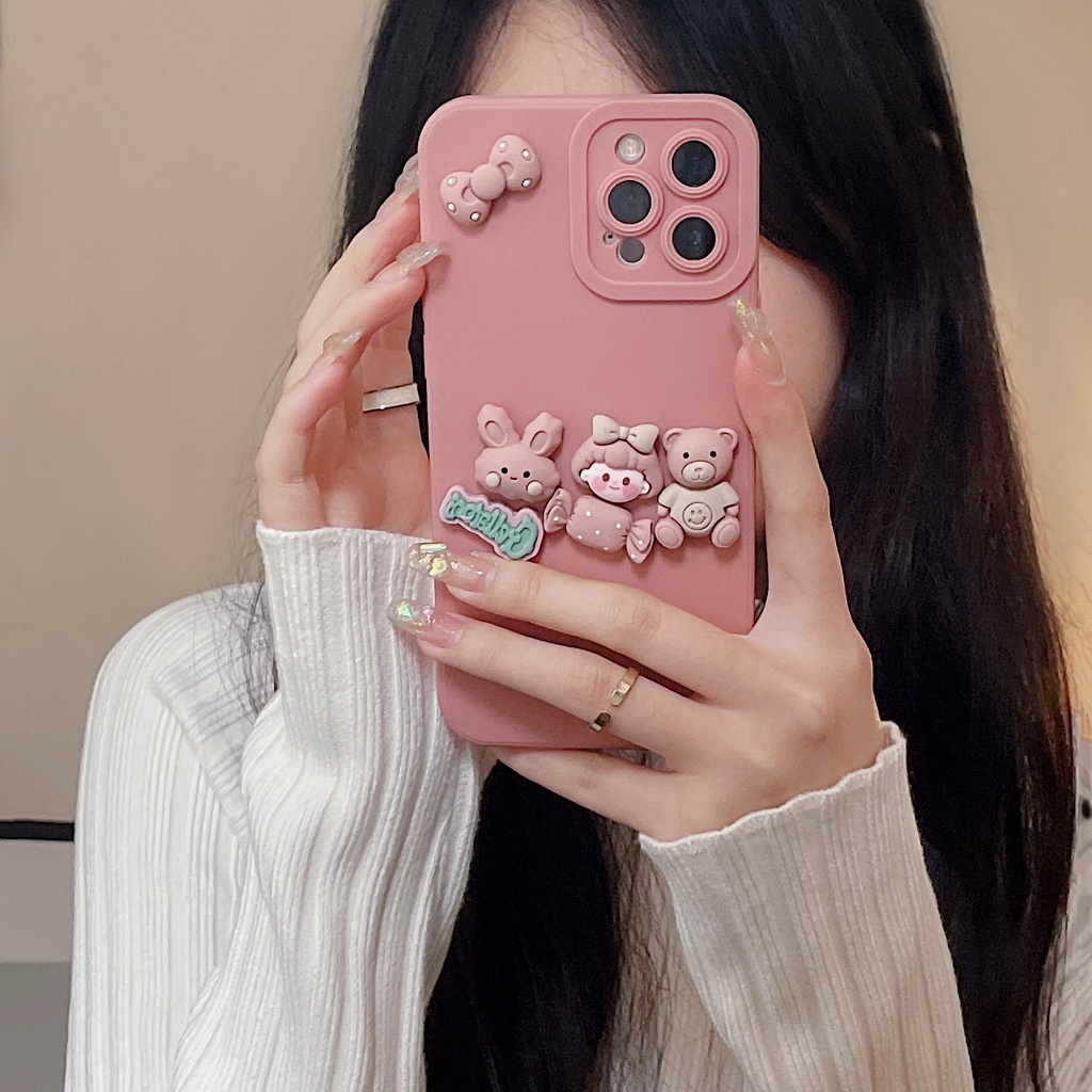 Ốp lưng điện thoại iphone bảo vệ camera gắn gấu7plus x xsmax 11 11promax 12 12pro 12promax 13 13pro 13promax DT13