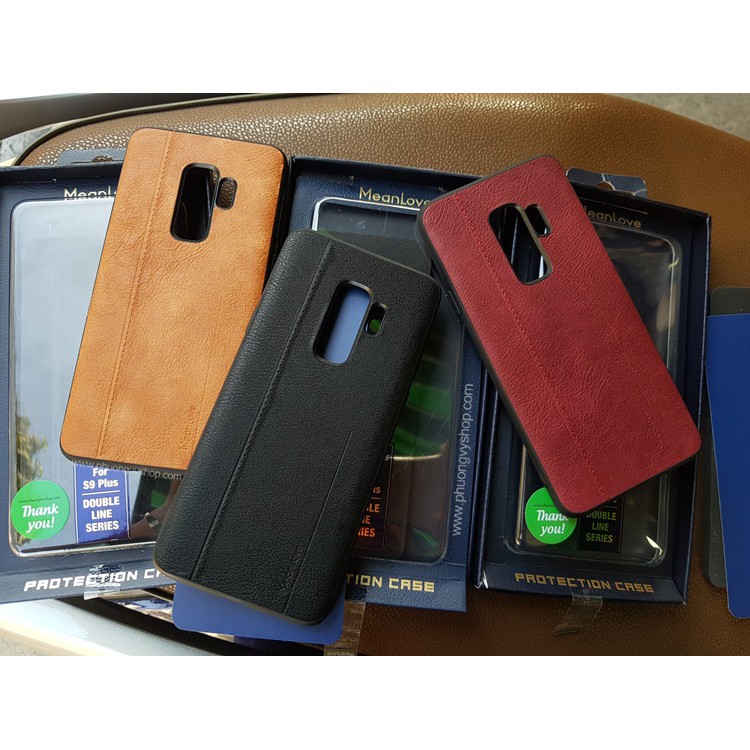 Ốp Lưng Samsung S9 Da Hiệu MeanLove Double Line