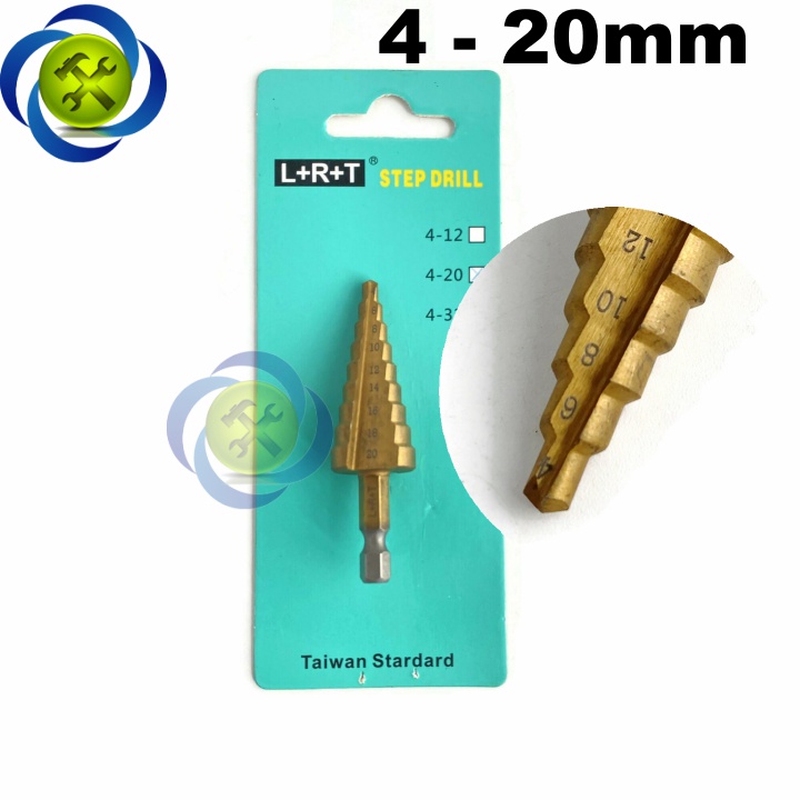 Mũi khoan tháp thẳng đuôi lục giác 4-20mm L+R+T LRT-KT03