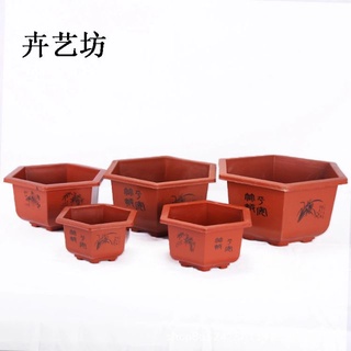 (Ship từ 3 chậu 1 loại) Chậu nhựa lục giác trồng cây bonsai cây cảnh loại tốt