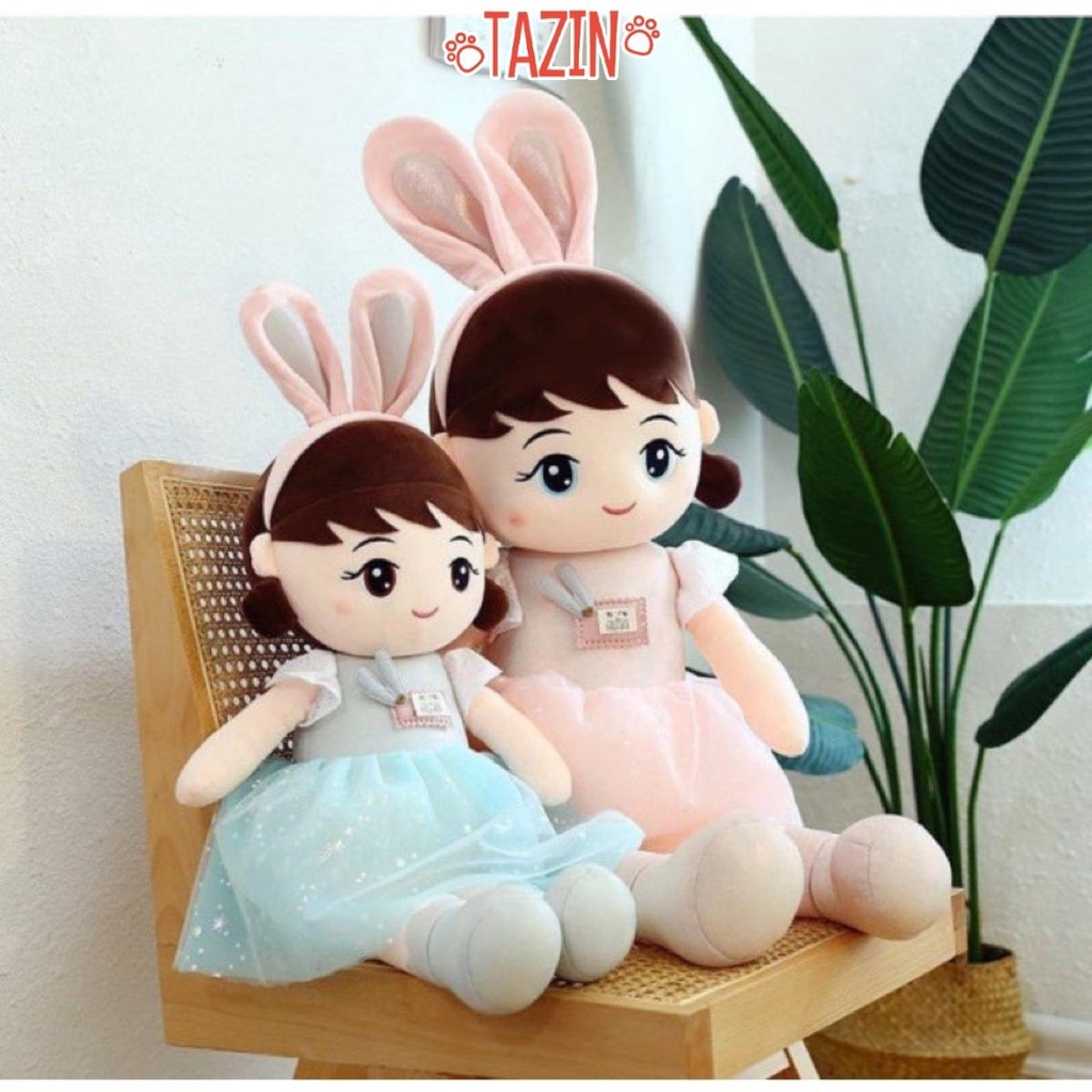 Búp bê váy nhũ tai thỏ cute dễ thương, búp bê bông váy nhũ tai thỏ cho bé cao cấp Tazin