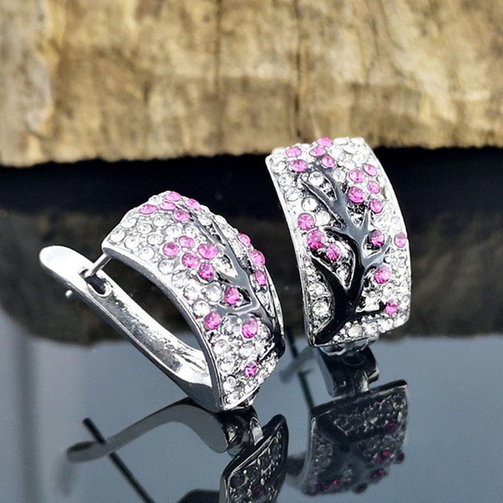 Set 2 Khuyên Tai Nữ Hình Cành Cây Trong Suốt Độc Đáo