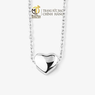 Dây chuyền bạc đẹp,vòng cổ hình trái tim trơn đơn giản trang sức bạc ta- Minh Thoa Jewelry