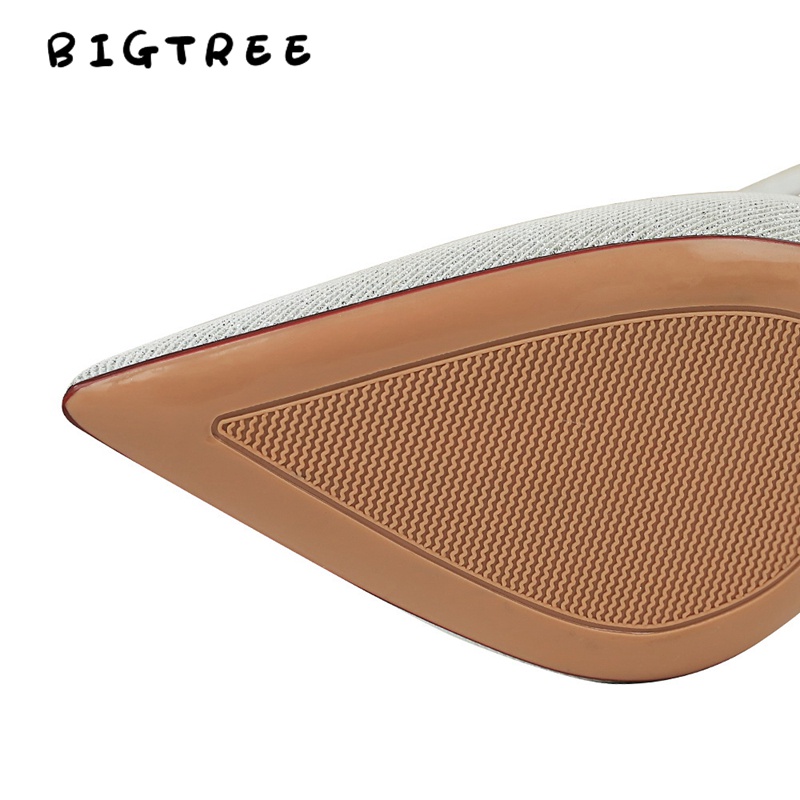Giày cao gót BIGTREE 286-2 miệng nông mũi nhọn 10cm đính đá thời trang dành cho nữ