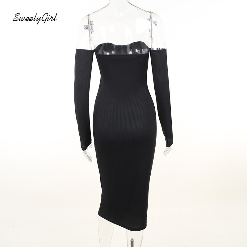 Đầm Maxi Trễ Vai Eo Thấp Màu Trơn Thời Trang 2022 Cho Nữ