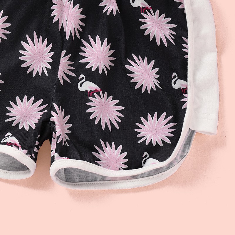 Set áo thun ngắn tay + quần short Mikrdoo thời trang mùa hè cho bé gái