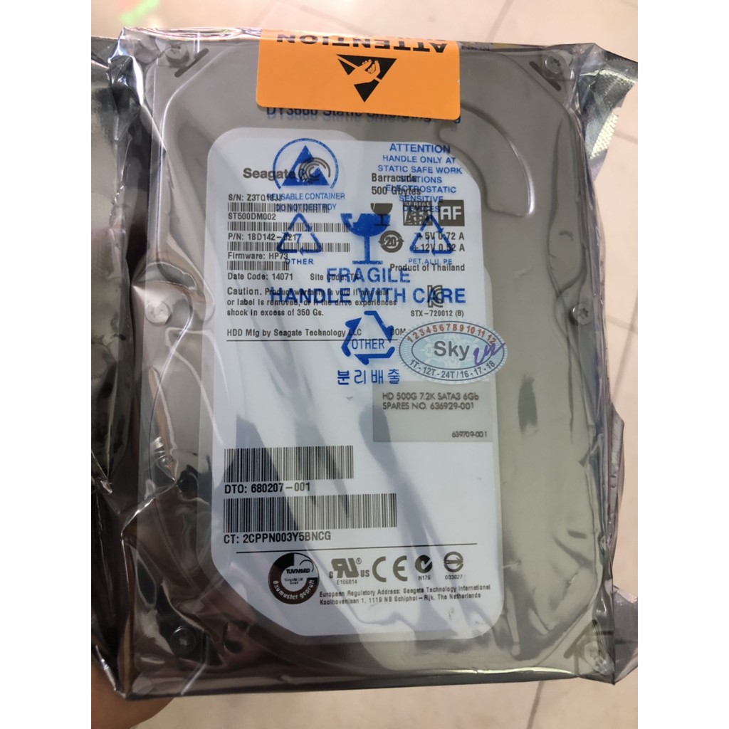 Ổ Cứng HDD Seagate Barracuda 500GB 3.5 inch SATA3 6Gb/s - Bảo hành 24 tháng 1 đổi 1