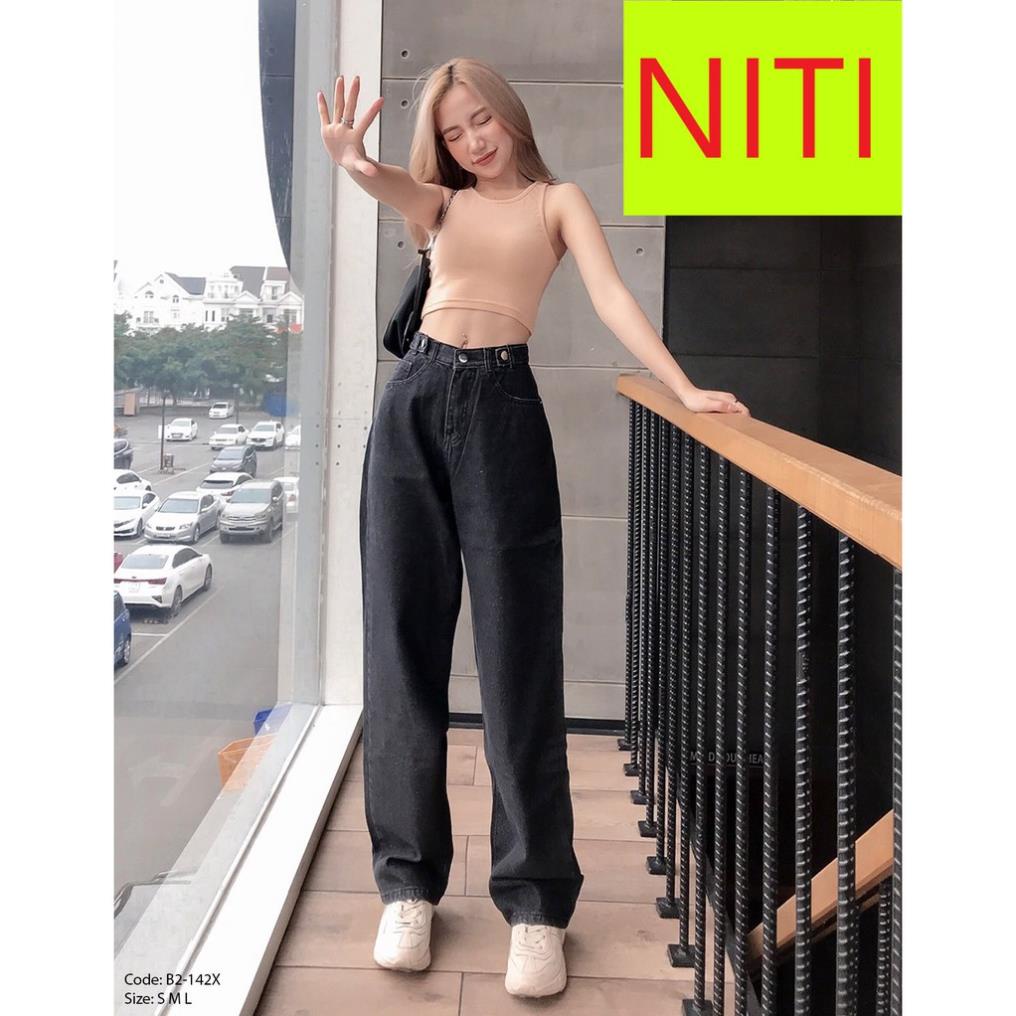QUẦN JEAN ỐNG RỘNG NỮ LƯNG CAO LAI CUỐN CẠP CHỈNH MÀU XÁM ĐEN CAO CẤP NITI ĐỦ SIZE S, M, L HOT HẾT NẤC !