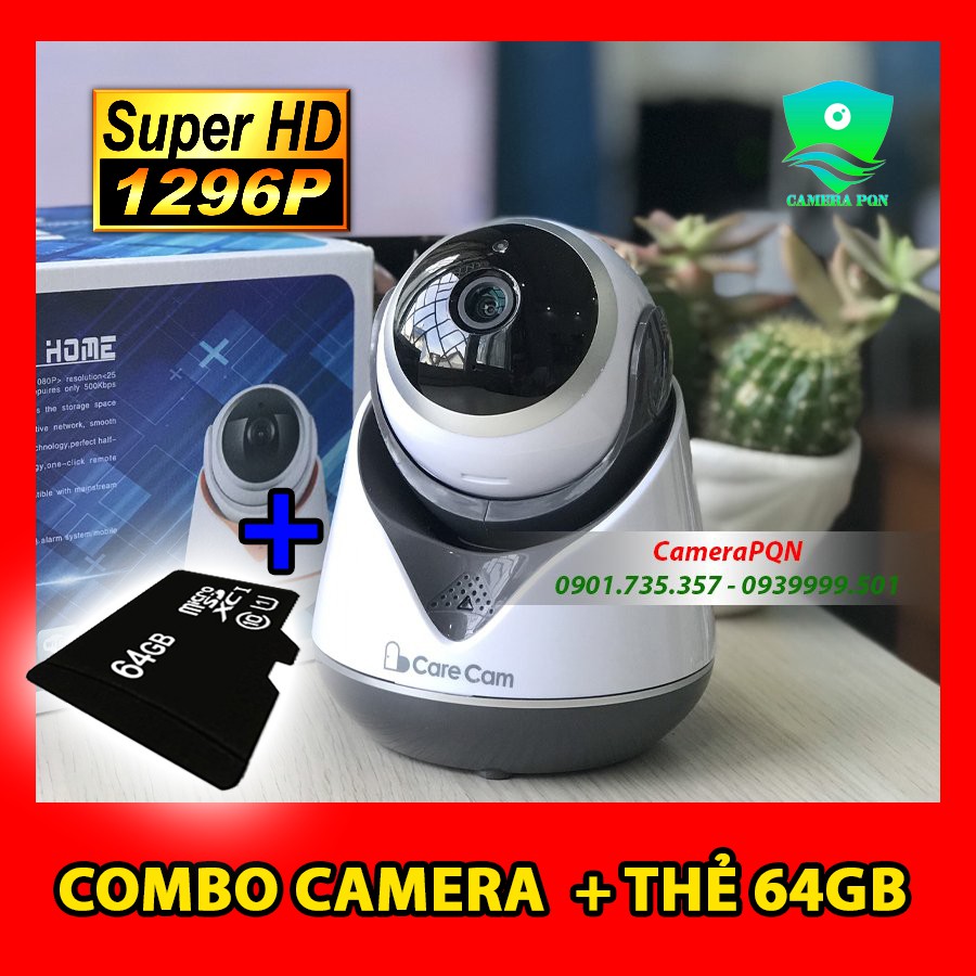 Combo Kèm Thẻ Nhớ Camera CareCam 3.0 MpX Siêu Sắc Nét