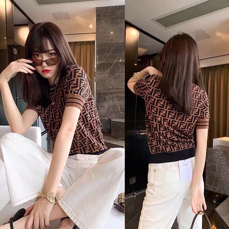 áo len dệt kim tay cộc chữ F (4126#) | BigBuy360 - bigbuy360.vn