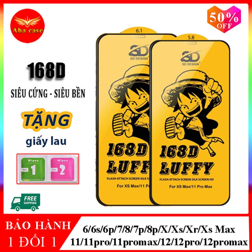 Cường lực iPhone 168D kính Full Màn SD DESIGN ip 6/6s plus/7/7plus/8/8plus/x/xr/xs max/11/11 pro/11 promax/12/12 pro max