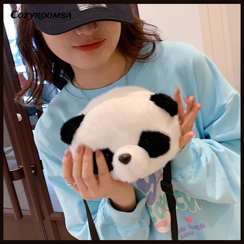 Túi Đeo Chéo Hình Gấu Trúc 3D Có Khóa Kéo Cho Nữ