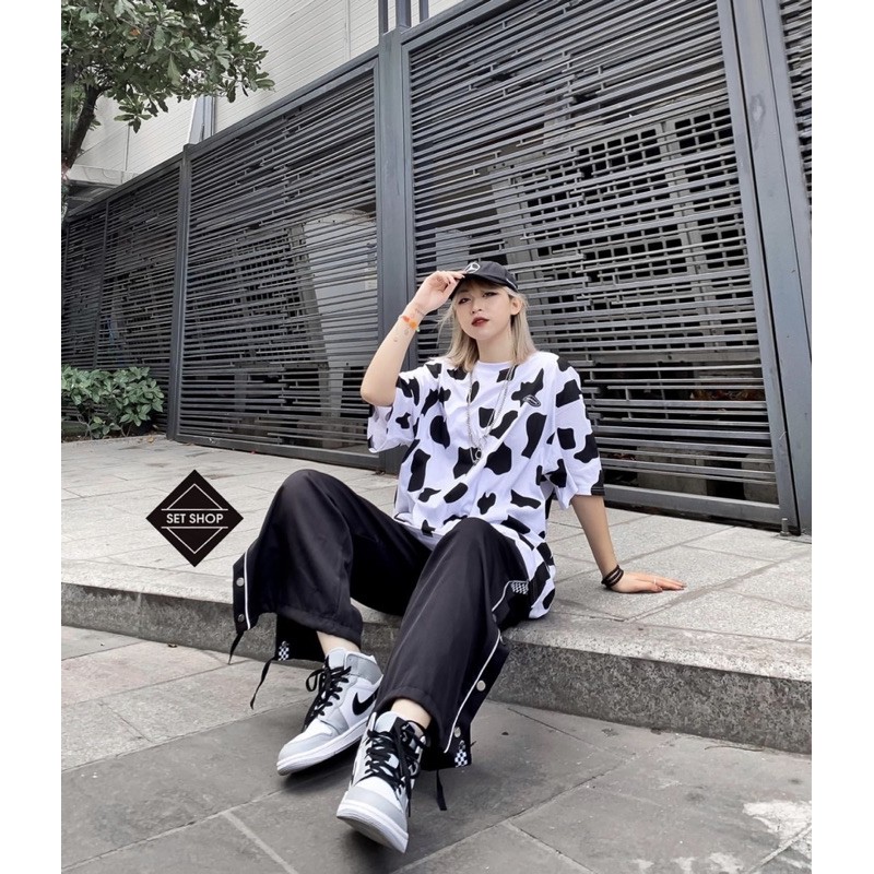 [Rẻ Vô Địch] Áo thun cotton tay lỡ Unisex -- ÁO Loang Bò Sữa LOGO TAY LỠ Dáng Dài --Bống Store | BigBuy360 - bigbuy360.vn