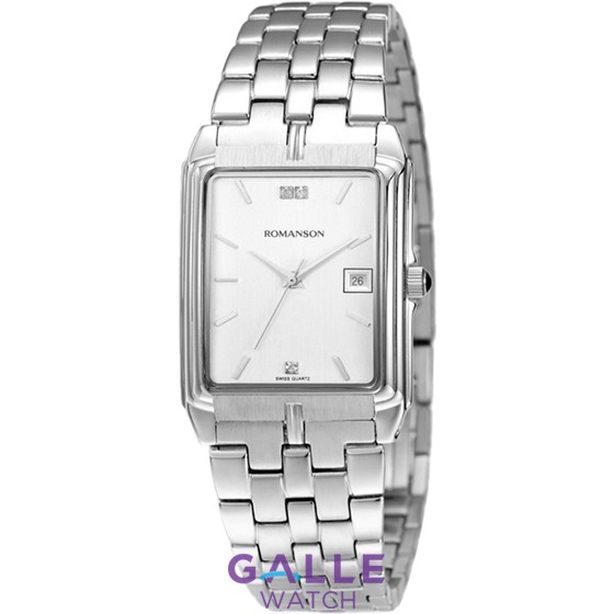Đồng hồ Romanson Men Watch TM8154CMWWH nam máy Thụy Sĩ mặt kính đính đá chống nước dây thép cao cấp chính hãng