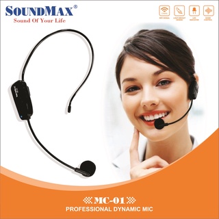 Micro không dây Soundmax MC-01 | Kết nối Jack 3.5mm / 6mm | Pin 400mAh sử dụng trên 4h | Bảo hành 1 năm