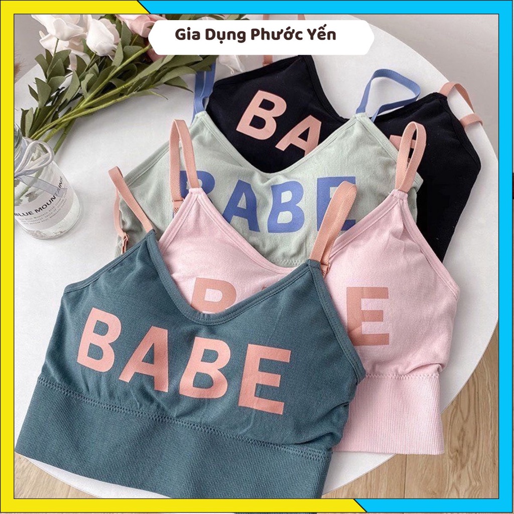 Áo bra tập thể thao gym yoga BABE dáng lửng croptop phong cách Hàn Quốc