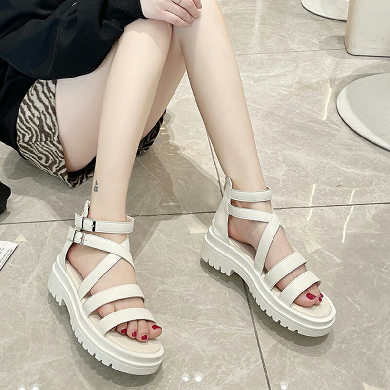 Giày sandal nữ  FREESHIP quai đan khóa kéo sau dáng CHIẾN BINH 2021