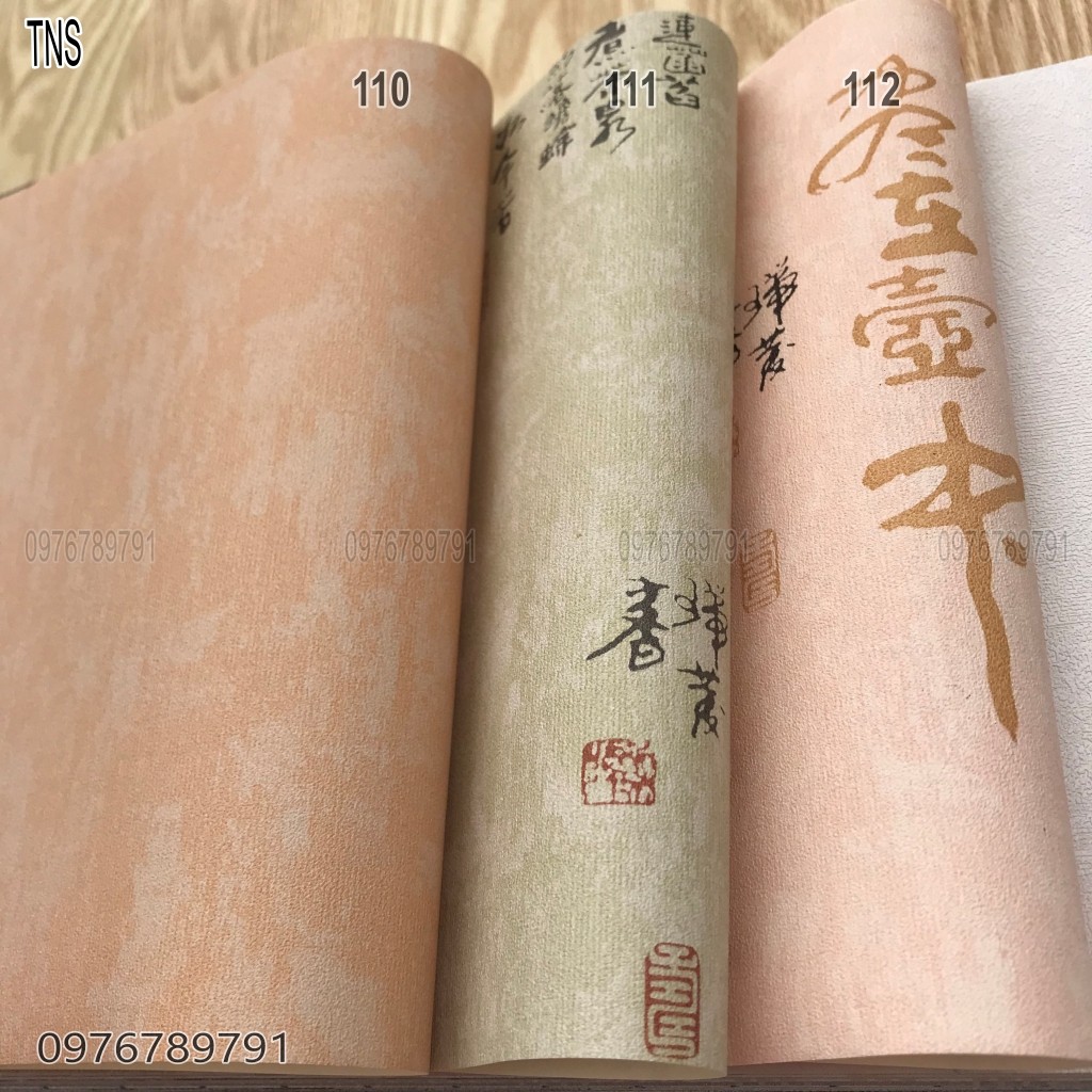 Giấy dán tường hoa vă cổ trang , chữ trung quốc ,10m khổ 0,53 cm,giấy lụa Không keo công nghệ đức