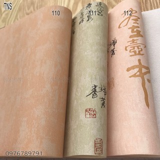 Giấy dán tường hoa vă cổ trang , chữ trung quốc ,10m khổ 0,53 cm,giấy lụa Không keo công nghệ đức