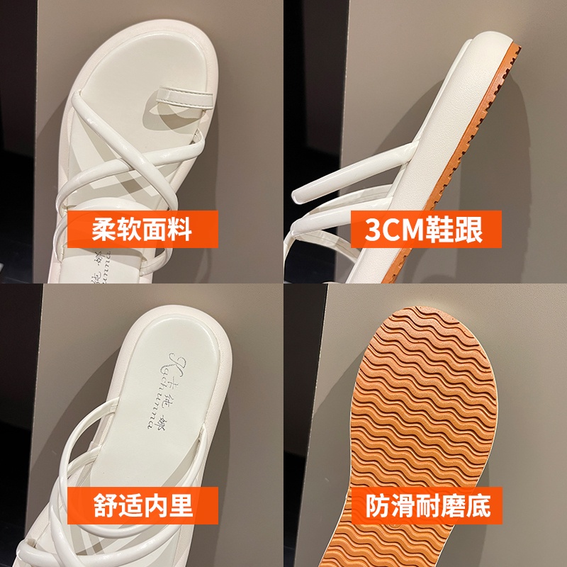 Xăng đan Búp Bê Dây Chéo Đế Bệt Thoải Mái Dễ Thương Dành Cho Bạn Nữ Mặc Khi Đi Biển