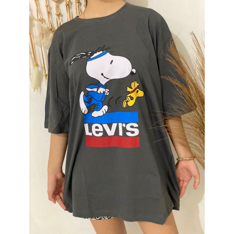 Áo Thun In Hình Chú Chó Snoopy Đáng Yêu Cho Nam Nữ Levis