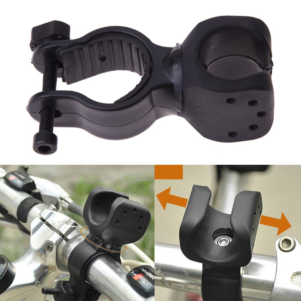 Giá đỡ đèn pin bằng nhựa gắn vào thanh xe đạp xoay 360 độ 1M29