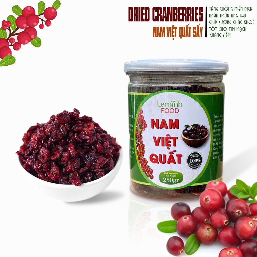 Nam Việt Quất Sấy Không Đường LÊ MINH FOOD
