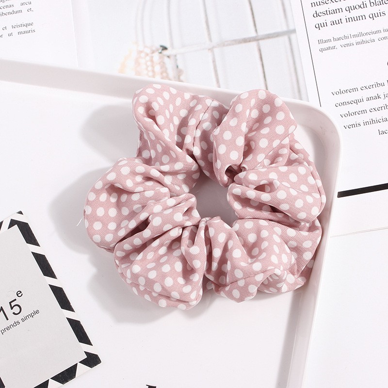 Dây buộc tóc vải chấm bi Scrunchie HOT TREND