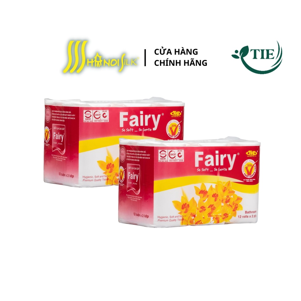 Giấy Vệ Sinh Fairy 2 Lớp 12 Cuộn Có Lõi Mềm Mịn Tan Nhanh Trong Nước