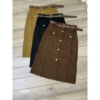 Chân váy dạ kèm đai