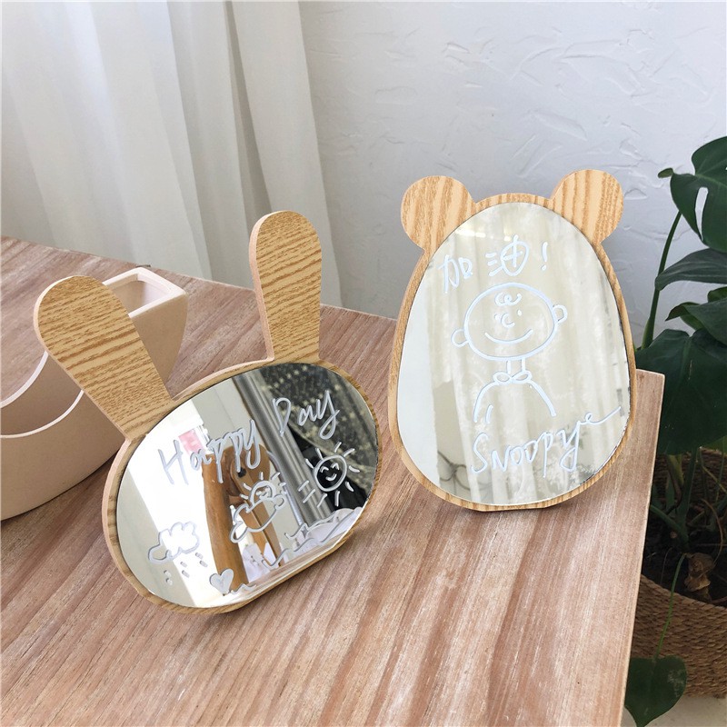Gương trang điểm tai thỏ NOVET Gương soi Decor Trang Trí Hàn Quốc Xinh Xắn