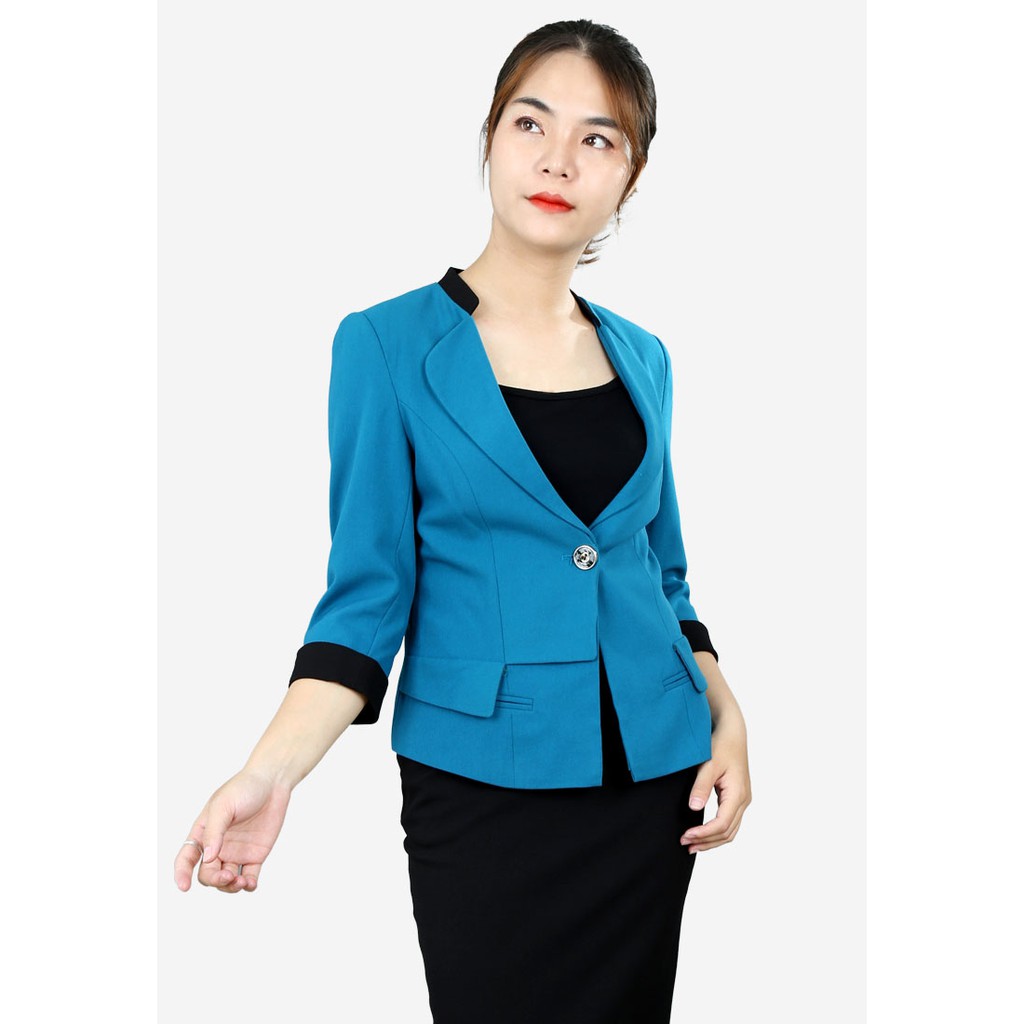 Áo vest gạo xanh sịn tay lỡ 2 lớp cổ tàu 1 khuy The One Fashion AVV011XD