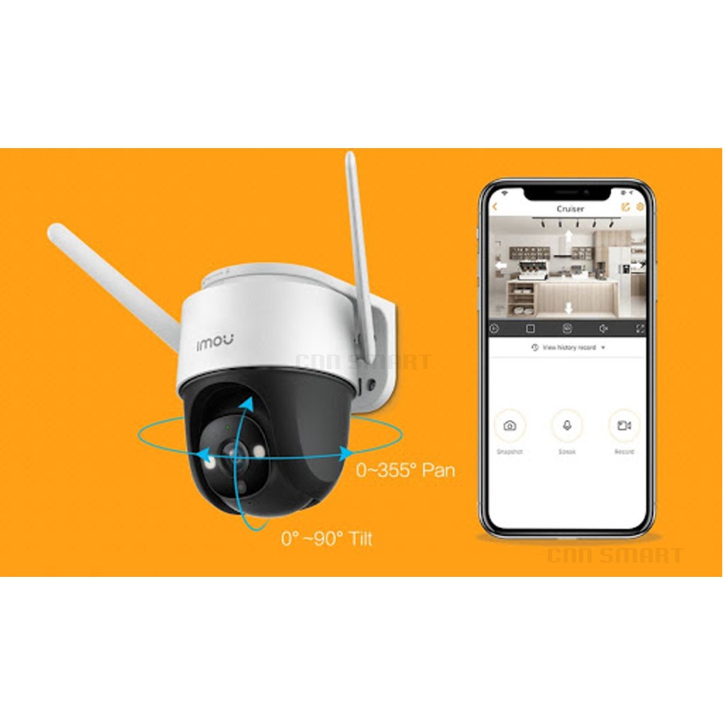 Camera Wifi Xoay 360 IMOU Ngoài trời S22FP Cruiser 2Mb 1080P, Màu Đêm, Theo dõi chuyển động như A22EP - Chính Hãng BH24T