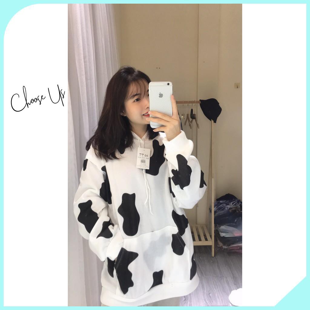 Áo Hoodie tay dài in hình Bò Sữa xinh xắn cho nữ | BigBuy360 - bigbuy360.vn