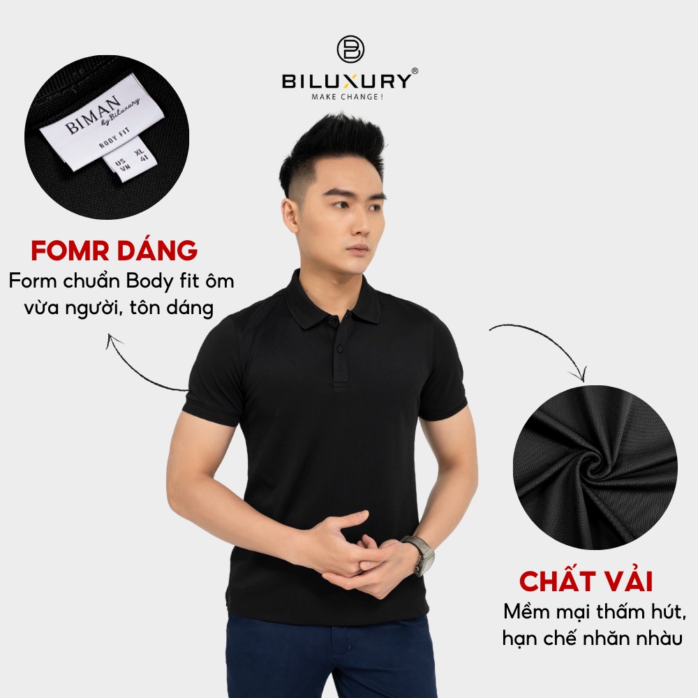 Áo polo nam Biman by Biluxury 5APCB011 chất vải coolmax siêu mềm thoáng mát không nhăn