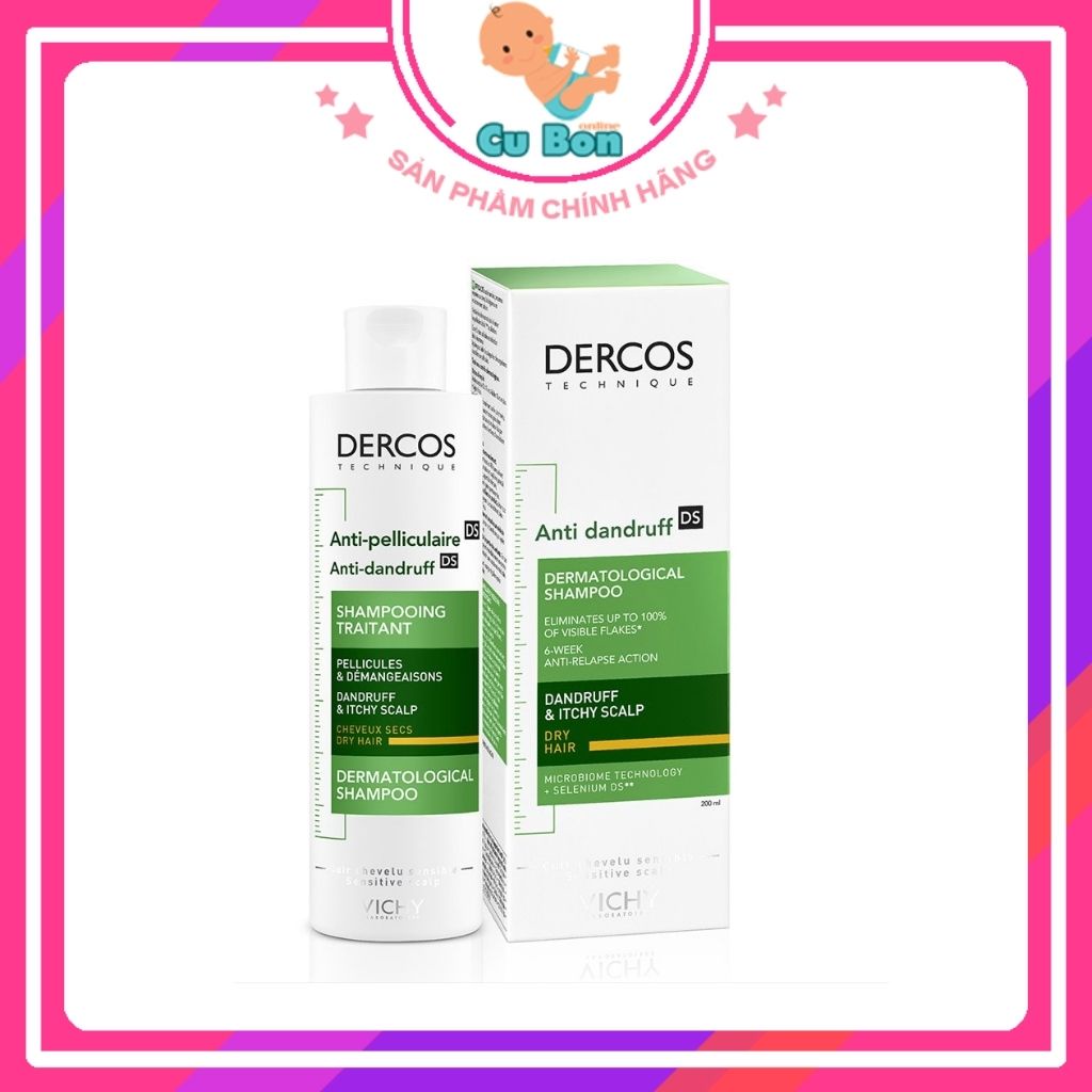 Dầu Gội Ngăn Gàu Và Ngứa Cho Tóc Khô Xơ Vichy Dercos Technique Anti-Dandruff Dermatological Shampoo 390ml của Pháp